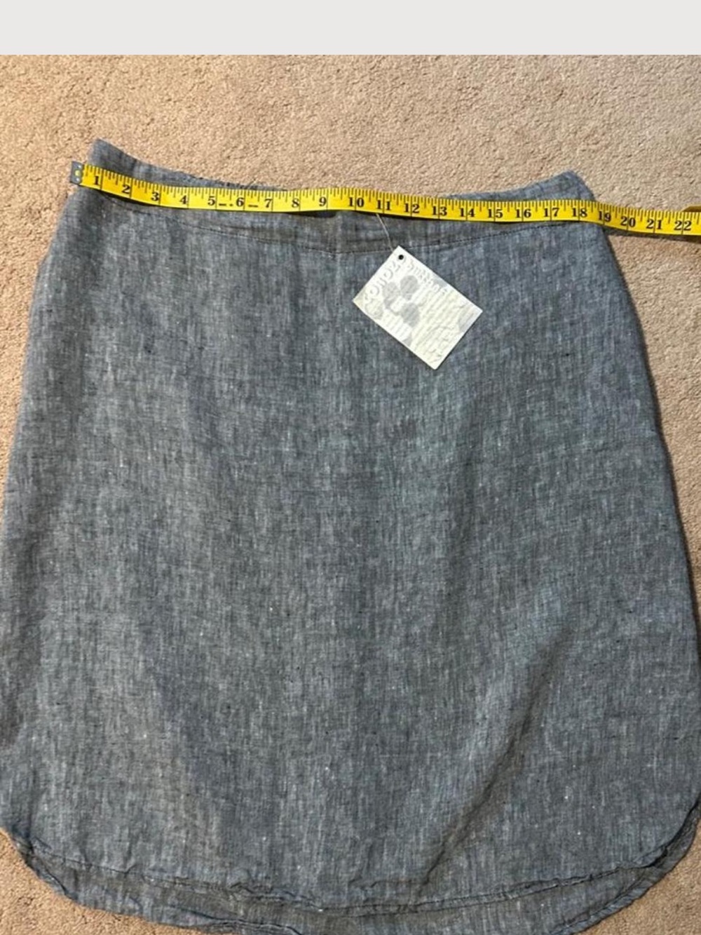 Flax Gray Linen A-Line Skirt - Picture 6 of 7